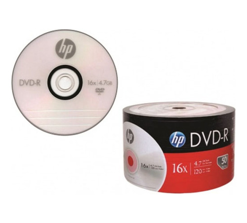 Imagen 2 de 5 de Dvd-r Hp X16 4.7gb 120 Minutos Video 50 Unidades Bulk Nne Nx