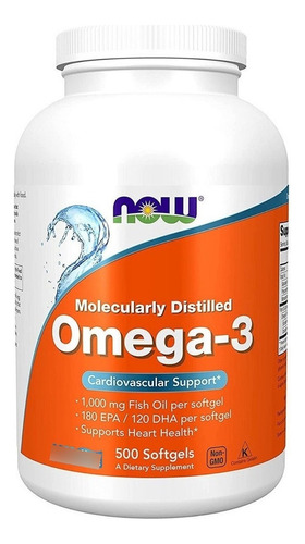 Omega-3 1000mg Now Foods 500 Capsulas