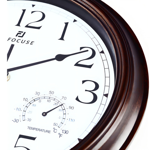 Lafocuse Reloj De Pared Con Termometro E Higrometro Silencioso Reloj De Cuarzo Vintage Para Cocina Salon Comedor 30cm