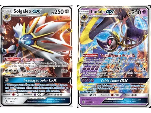 Kit Lendários Solgaleo Lunala Ultra Necrozma Lote 100 Cartas