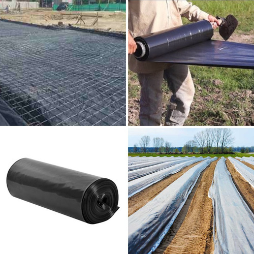 Rollo De Plastico Polietileno Negro De 3mts X 120mts Cal.600