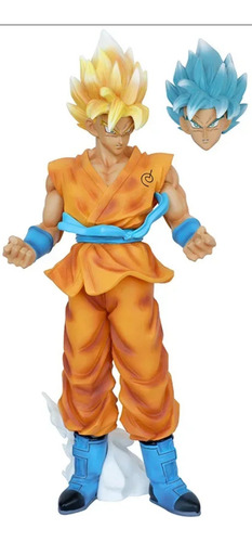 Estátua Goku Super Sayajin Blue + Cabeça Ssj 2 Dbz 30cm. (Usado)
