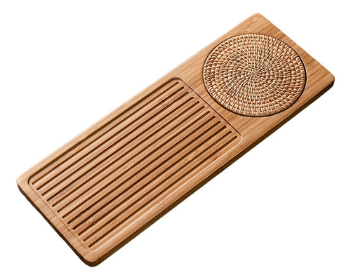 Bandeja Rectangular De Bambú Para Servir Té Chino, Tablero