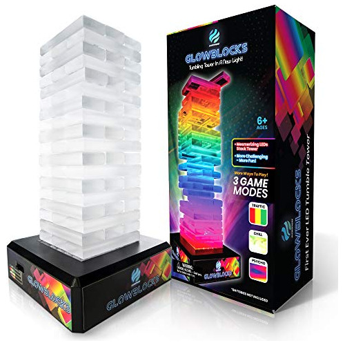 Glowblocks Light Up Tumbling Tower Game First Ever Led ...