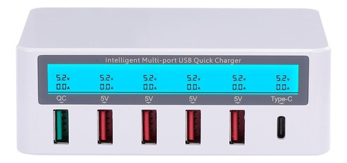 Estación De Carga Inteligente Con 6 Puertos Lcd For Ca