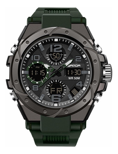 Reloj Hombre Rorios Aa-mj008 Cuarzo Pulso Verde En Caucho