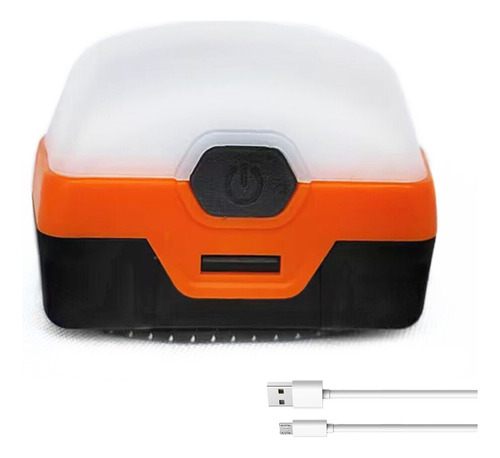 Luz Led Para Acampar Multifuncional, 5 Modos, Recargable Color Naranja