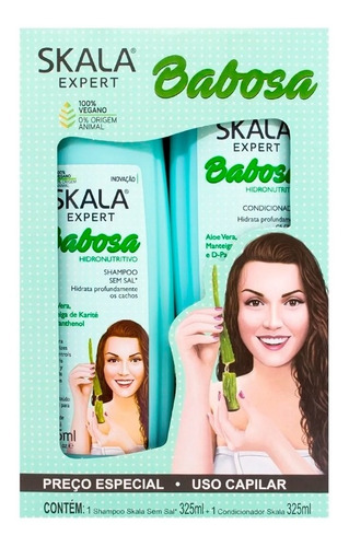 Skala Babosa Shampoo Acondicionador Aloe Vera Vegano Pelo