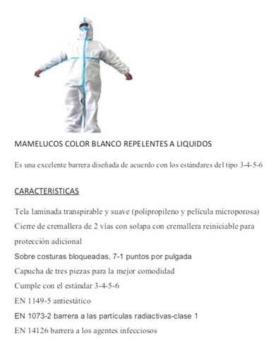 Mamelucos Repelentes A Líquidos Color Blanco 