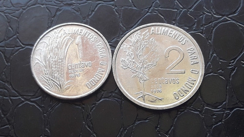 Moedas 1 E 2 Centavos 1976 - Fao Açúcar E Soja. (Usado)