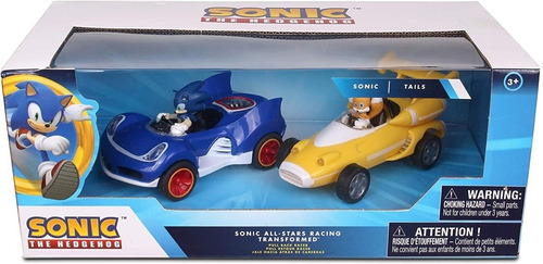 Sonic Y Tails Vehiculo De Carrera Pull Back The Hedgehog