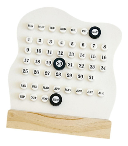 Calendario De Escritorio Visualización De La Fecha Beige
