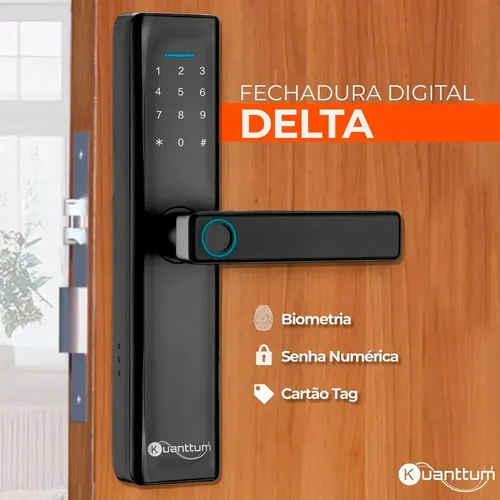 Fechadura Eletronica Digital Com Biometria Senha Kuantttum