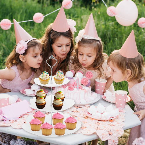 Soporte Base Para Cupcakes Postres 3 Nivel Forma Flor Blanco