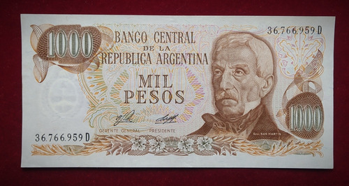 Billete 1000 Pesos 1976 Ley Bottero 2446 A Filigrana 2