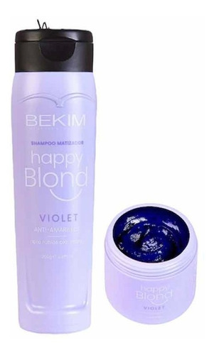 Matizador Bekim Happy Blond Violeta Shampoo Y Máscara X250ml