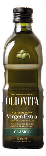 Aceite De Oliva Extra Virgen Clasico Oliovita 500ml