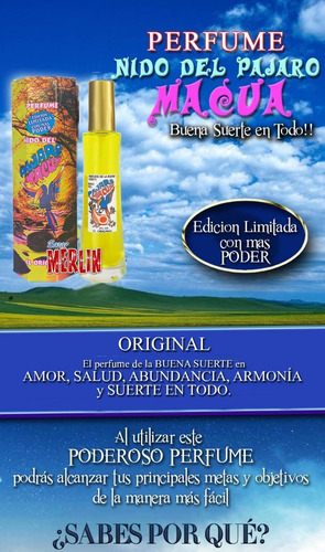 Perfume Nido Pajaro Macua - Reforzado Buena Suerte En Todo