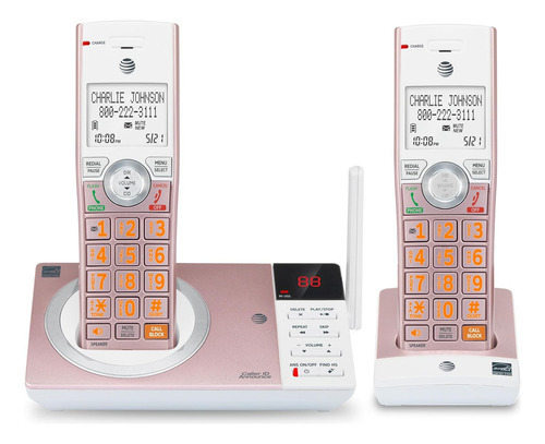 At&t Cl82257 Dect 6.0 Teléfono Inalámbrico De 2 Auriculares