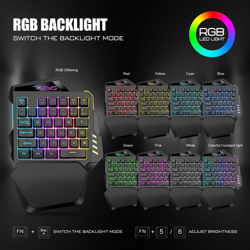 Teclado Inalámbrico Para Juegos Con Una Mano Teclado Portáti