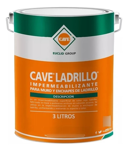 Cave Ladrillo - Impermeabilizante Para Muros, Bidon 3 Lt