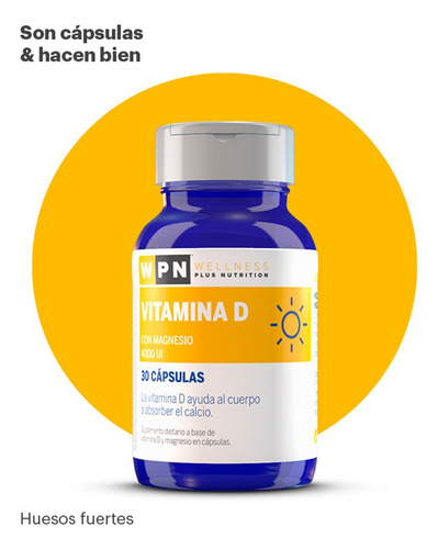 Wpn Wellness Vitamina D Con Magnesio Suplemento 30c 3c