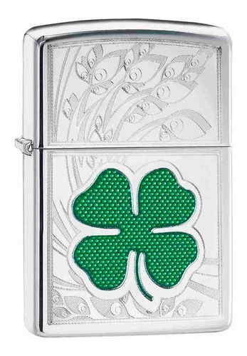 Zippo Encendedor Clover Trebol Design Plateado Zp24699