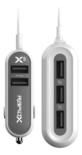 Rapidx X5 - Cargador De Coche Usb (2 - 24 A Incluye 5 Puerto