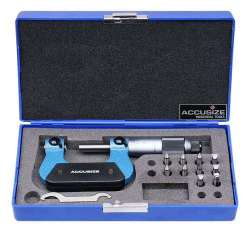 Accusizetools  0  1  X 0.001  Micrometro De Rosca Con Yunq