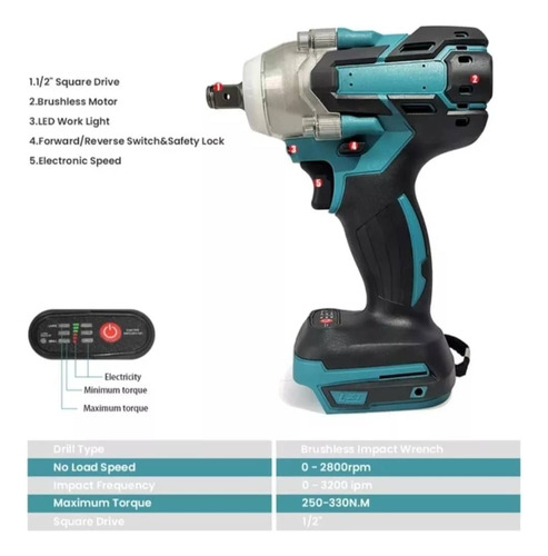 Llave Taladro De Impacto Inalámbrica Pistola De Impacto