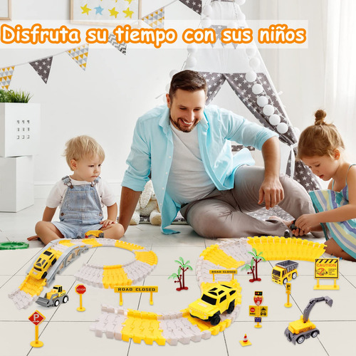 221 Pzs Pista De Carros, Juego De Construcción Con 2