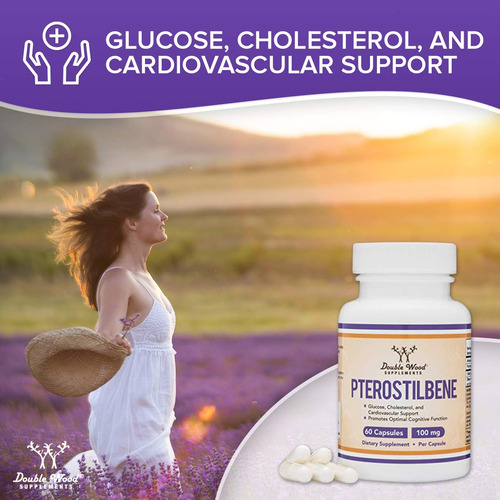 Suplemento De 100 Mg De Pterostilbeno Em Cápsulas Double Woo