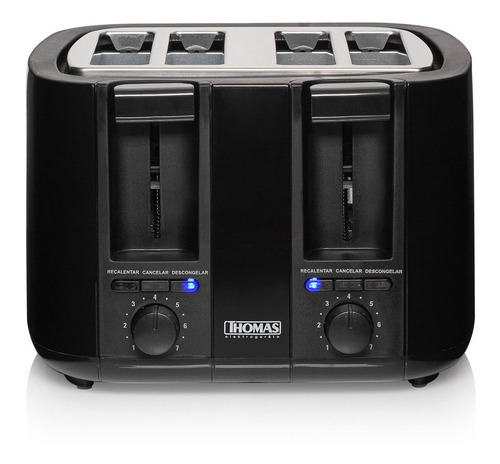 Tostador Thomas Th-126 4 Panes Color Negro