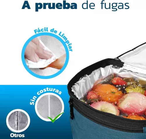 Bolsa Del Almuerzo,con correa para el hombro Loncheras Portátil,Gran  Capacidad,forro a prueba de fugas,para almuerzo, el trabajo, la oficina,  para hombres, mujeres,Rosa : : Hogar y Cocina