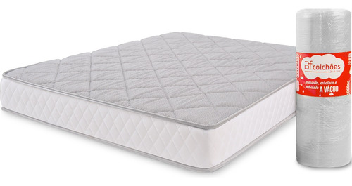 Colchão Casal De Espuma D28 A Vácuo Ortopédico 138x188 Cor Branco BF Colchões