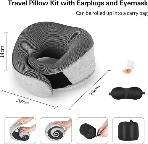 Almohada De Viaje Para Cuello, Cojín De Espuma Viscoelástica