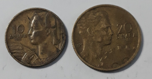 Yugoslavia X 2 Monedas 10 Y 20 Dinara 1955. 