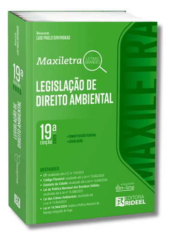 Legislação De Direito Ambiental 19ª Edição Maxiletra, De Equipe Rideel. Editorial Editora Rideel, Capa Mole, Edição 19 Em Português, 2025