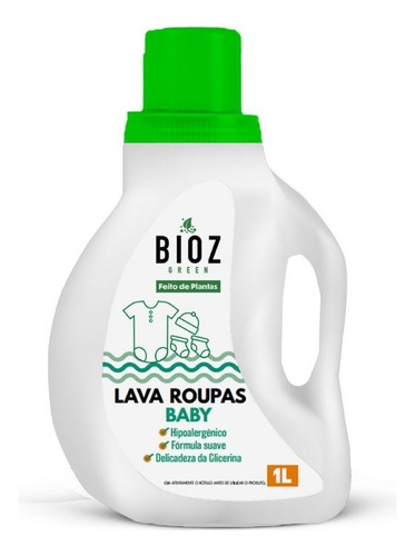 Detergente Lava Roupas Natural Baby Bioz Puro Vegano 1litro
