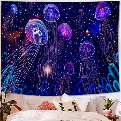 Gth162, 230 X 150 Cm, Estampado De Medusas, Color Morado Cie