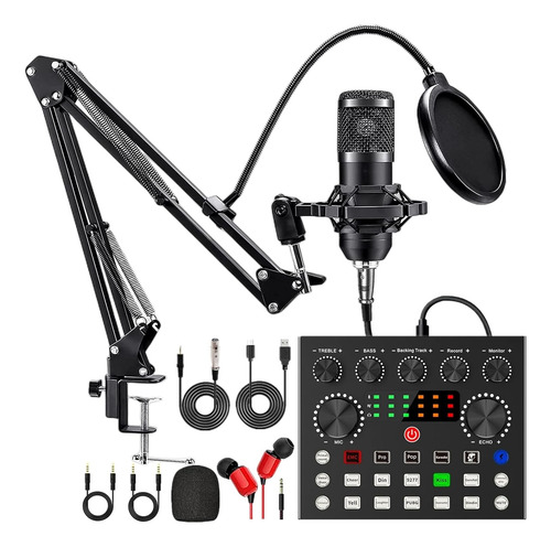 «paquete De Micrófonos Para Podcasts Bm800 Con Cambiador De