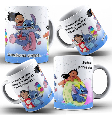 Caneca Personalizada Lilo Stitch Os Melhores Amigos E Caixa