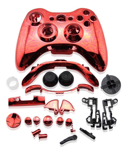 Carcasa Control Xbox 360 S Inalambrica Metalico Full Set