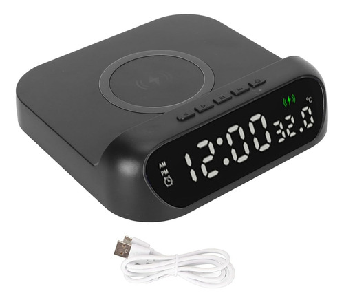 Reloj Despertador Con Carga Inalámbrica 3 En 1 Led 15w Ya!!!