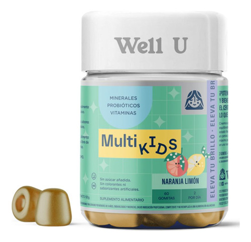 Gomitas Multivit + Probioticos Para Niños 60un Well U