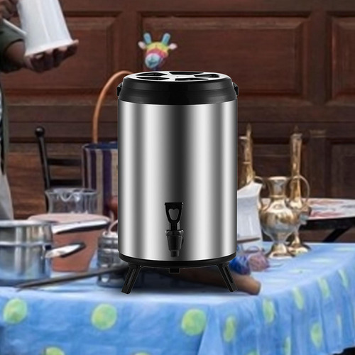 Dispensador De Bebidas Frías Y Calientes, Balde De 8l Plata