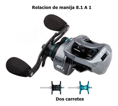 Imagen 3 de 8 de Reel Venon Baitcasting 11+1 Rulemanes + 2 Carretes Aluminio