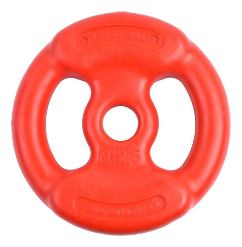 Discos Pesas Sol Recubiertos 2,5 Kg Gym Sport Maniac Fitness Color Rojo