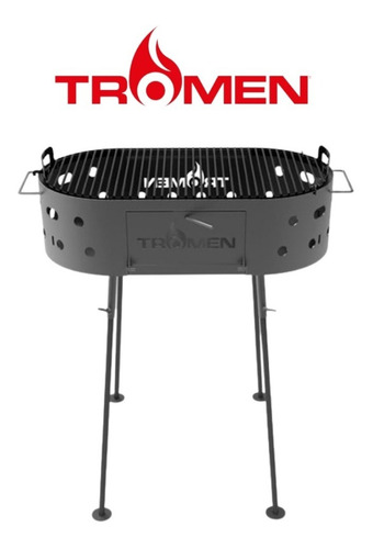Imagen 3 de 10 de Parrilla Para Asados A Carbón Premium Tromen Duomo Oval
