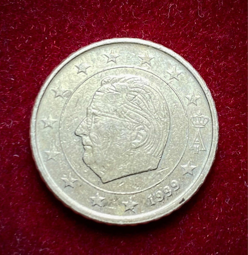 Moneda 50 Centavos Euro Belgica 1999 Km 229 Oro Nórdico